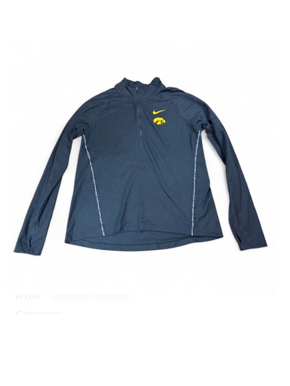Nike Dri-FIT Iowa Hawkeyes Long Sleeve Quarter Zip Thumb Holes  size Large